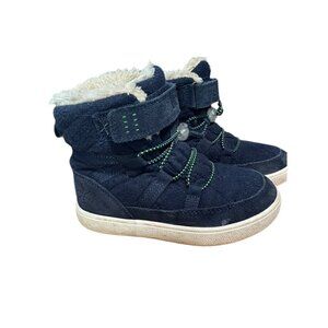 Uovo Kids Navy Blue Winter Boots With Faux Fur Lining & Adjustable Laces